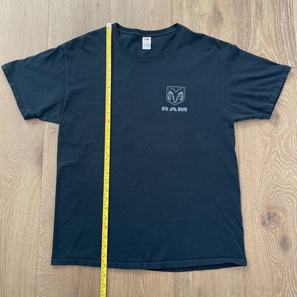 Fruit of the Loom Dodge Ram T-Shirt Men Large Black Gray American Flag HD Cotton - Picture 6 of 13